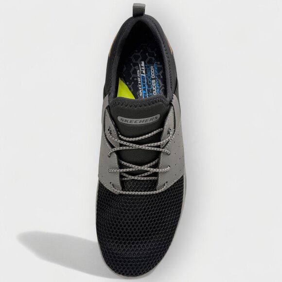 Skechers Men’s Relaxed Fit Slade Raymar Black Gray Sneaker Size 10 Vegan Shoes - Picture 10 of 14